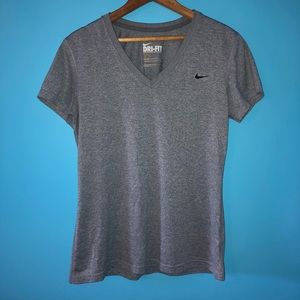Nike Dri-Fit Gray V Tee T-Short Running Athletic